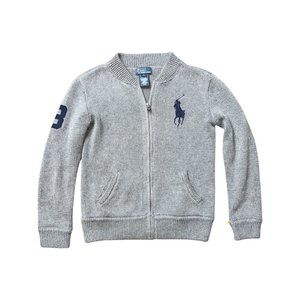 Polo by Ralph Lauren Boys Full-Zip Sweater Size 7 Gray